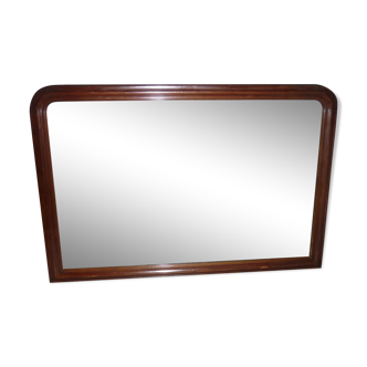 Rectangular mirror beveled ice and old wooden frame