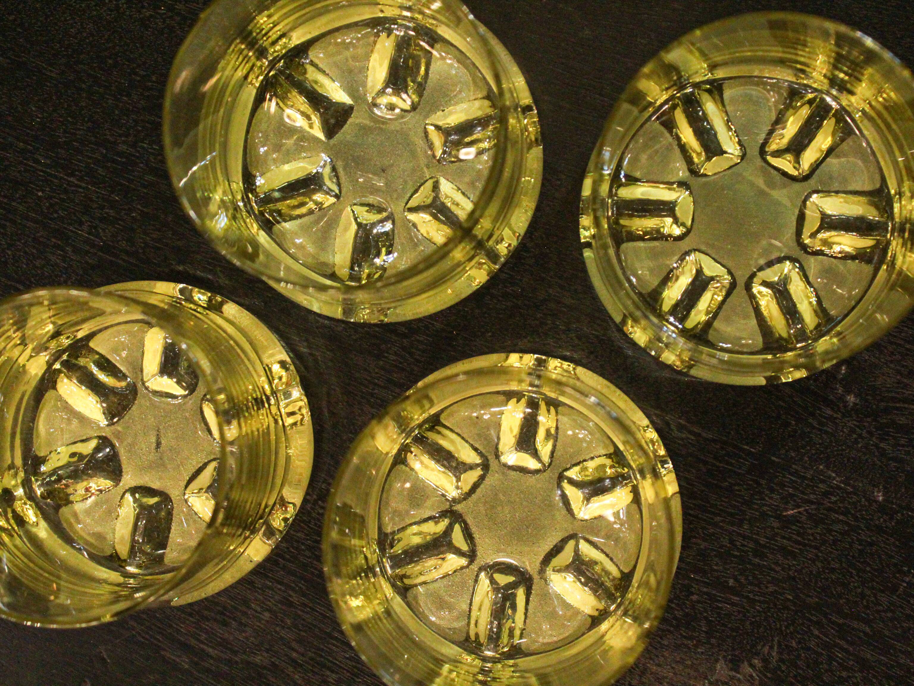 Amber crystal whisky glass from Murano