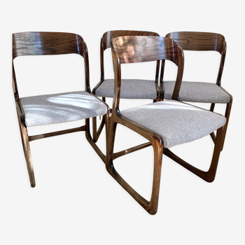 Suite of 4 Baumann sled chairs