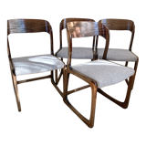 Suite of 4 Baumann sled chairs