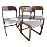 Suite of 4 Baumann sled chairs