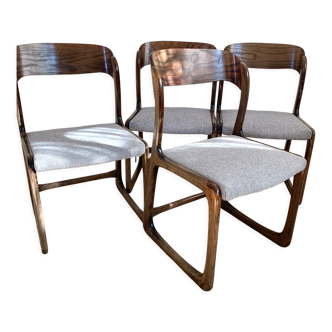 Suite of 4 Baumann sled chairs