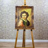 Portrait d'un petit garçon, années 1940, huile sur toile, encadré