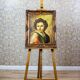Portrait of Small Boy, 1940s, Oil on Canvas, Framed