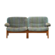 Pair of Scandinavian armchairs in teak and velvet, 1960