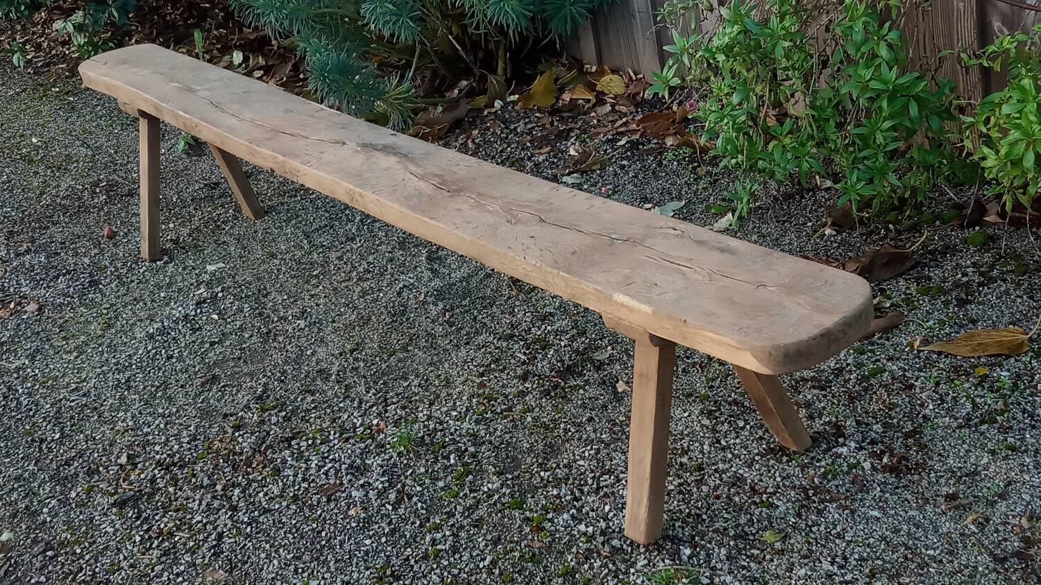 19th century oak farm bench