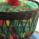 Vintage round sewing basket