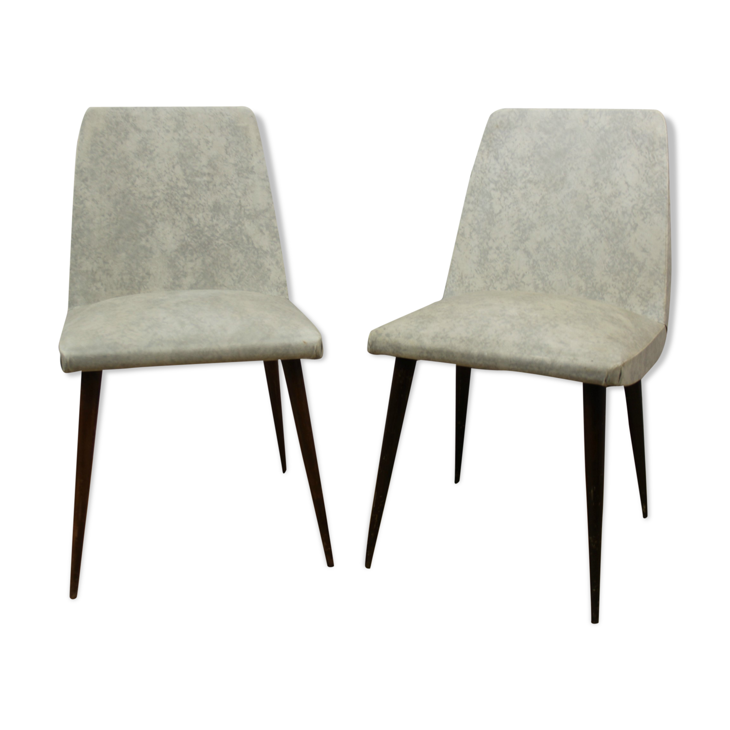 Lot of 2 grey white leatherette Chair