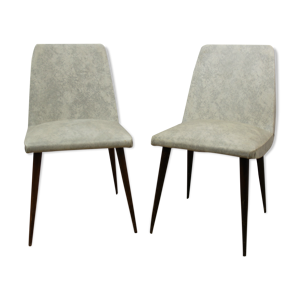 Lot de 2 chaise skaï - blanc