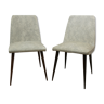 Lot de 2 chaise skaï blanc grisé