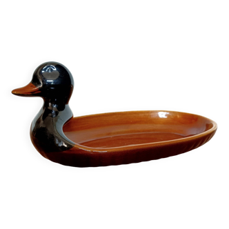 Small hollow duck head dish in slip