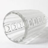 Vintage Clear Pressed Glass Vase / Bohemia Glass / 1950s