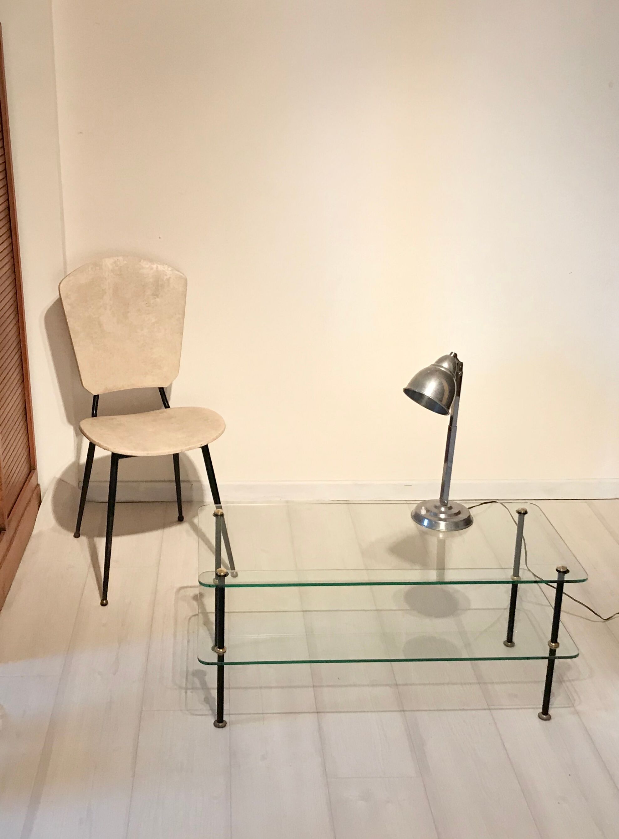 60s glass coffee table