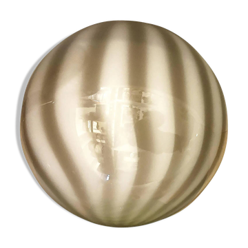 Plafonnier en verre de Murano blanc et beige