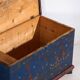Antique navy blue trunk with floral details (c.1920) #94