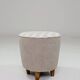 Vintage pouffe with stripes, ottoman style, footrest for armchair.