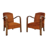 Paire de fauteuils incurvée Art Déco