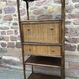 Secretary in rattan and vintage caning 1960