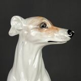 Large ceramic sculpture of a Bassano dog, 1980s.