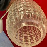Chandelier Plexi/plastic lampshade with vintage geometric optical effect