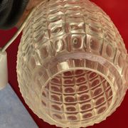 Lustre abat-jour en plexi/plastique avec effet optique géomértrique vintage