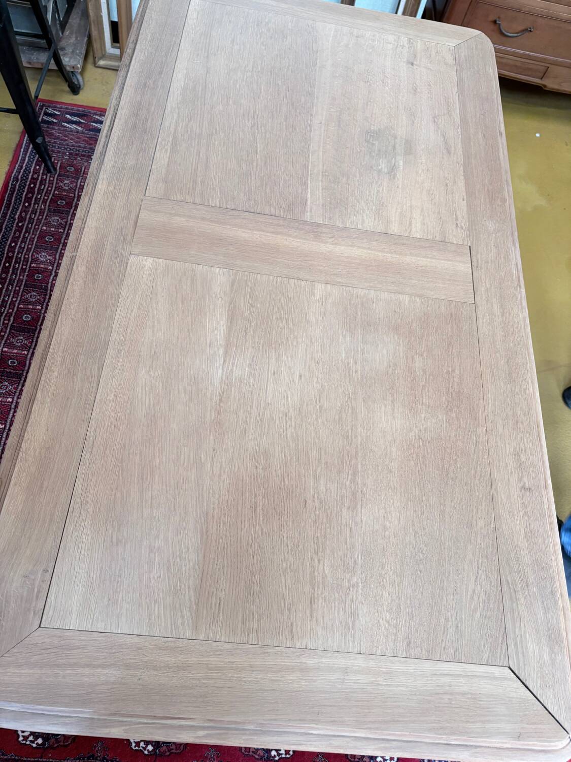 Large table / antique desk in chestnut – light patina