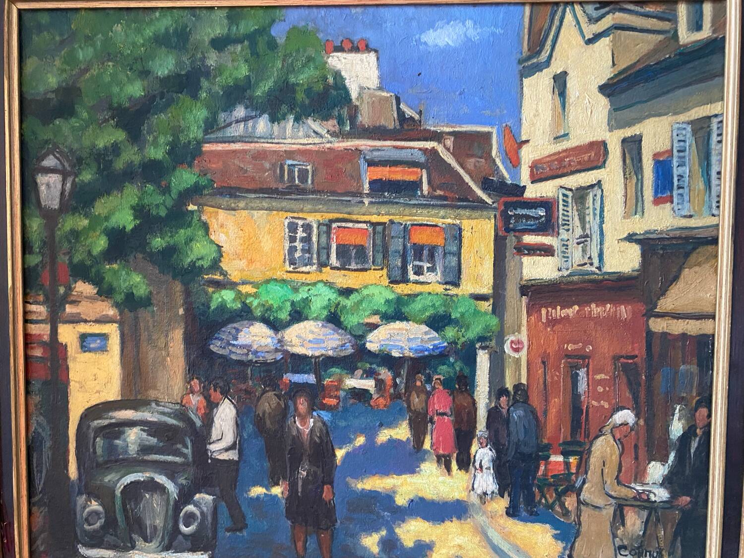 Signed painting of Montmartre in Paris