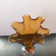 Former orange bullé glass vase col corolle - vintage transparent foot