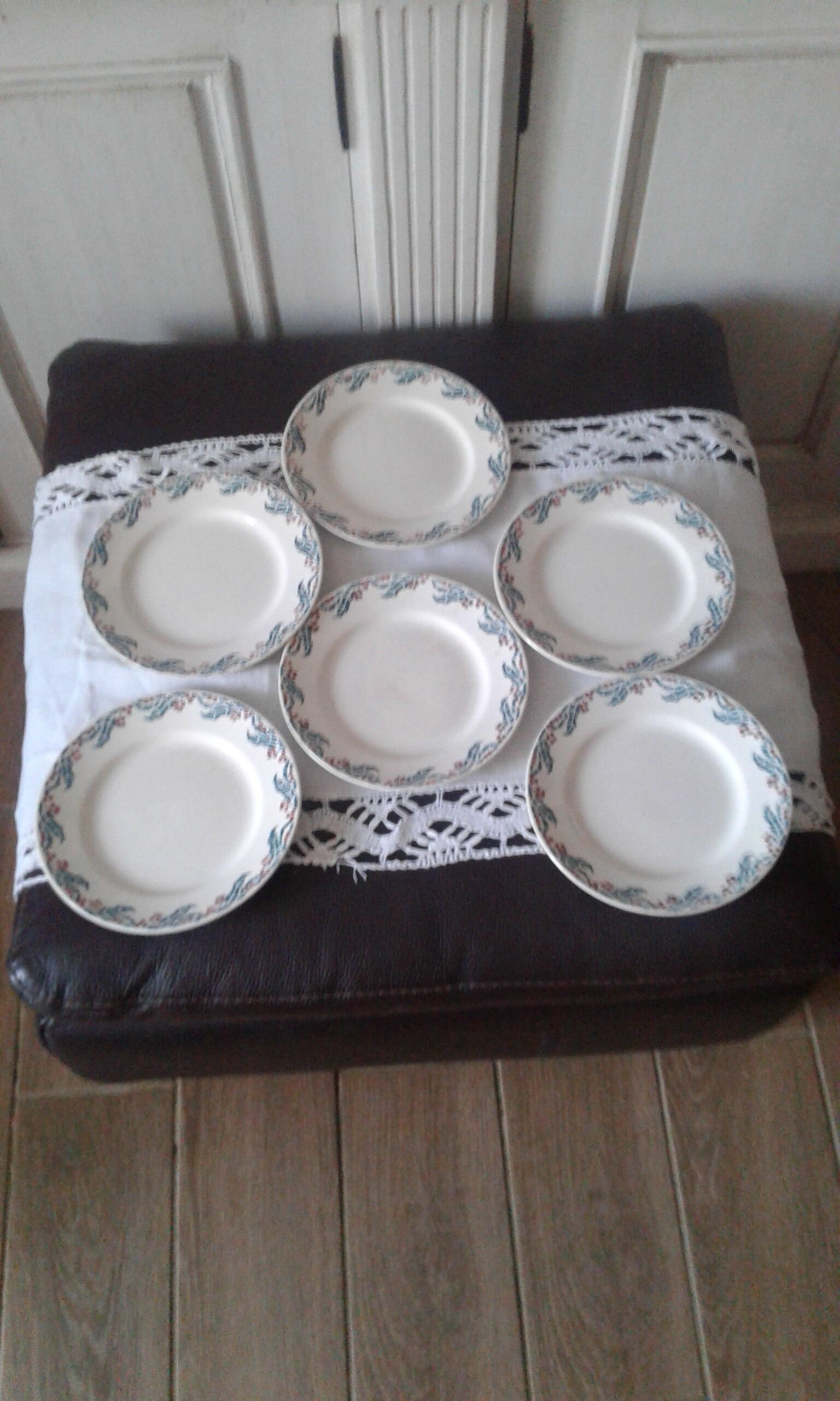 Six dessert plates Houx Digoin Sarreguemines