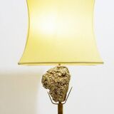Mid-century table lamp in pyrite stone - original shade