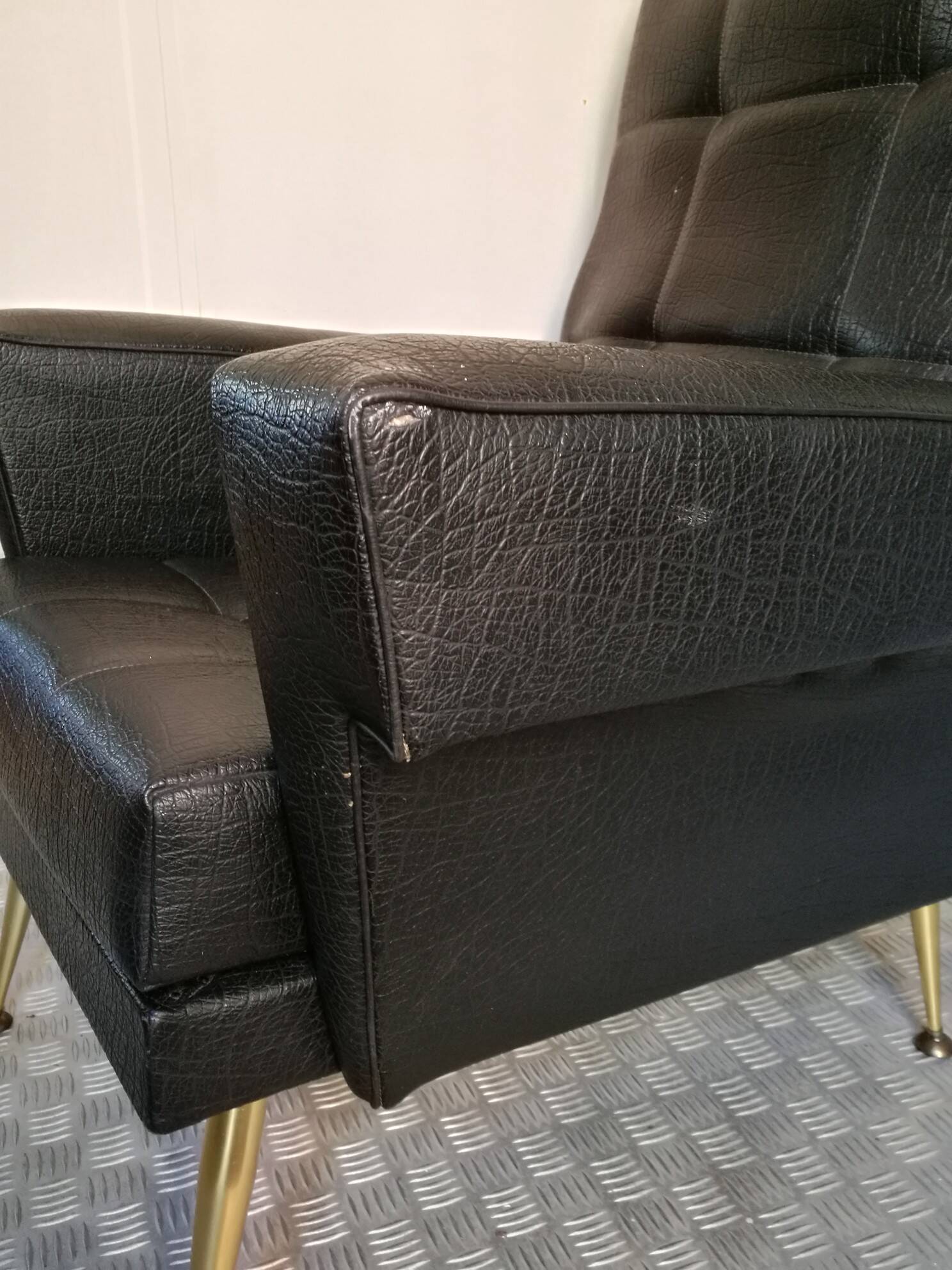 Pair of vintage leather armchairs