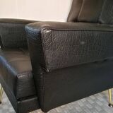 Pair of vintage leather armchairs