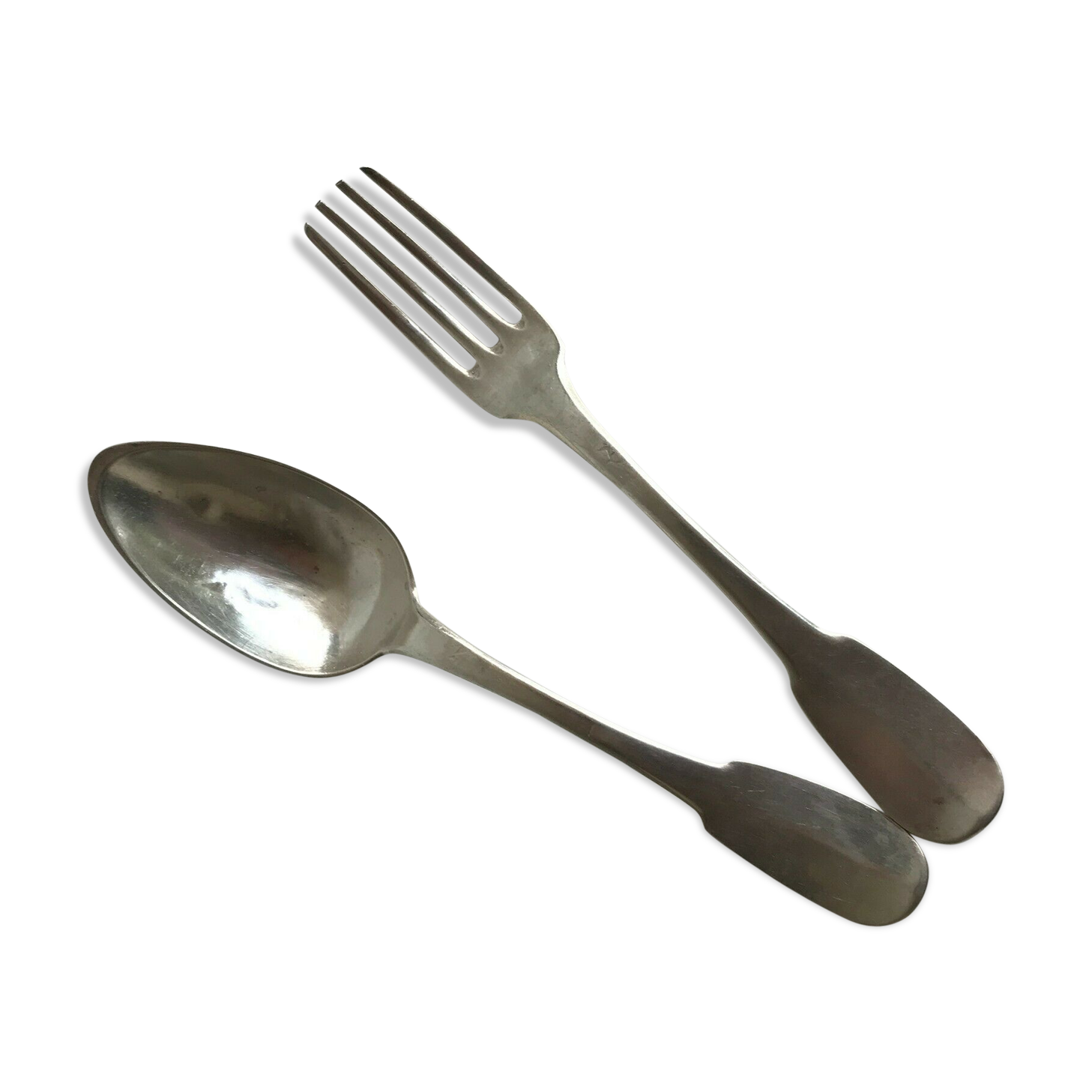 Covered solid silver single-flat punch big old warranty 1819-38