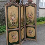 3-panel screen in painted wood