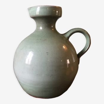 Glazed ceramic jug, signed