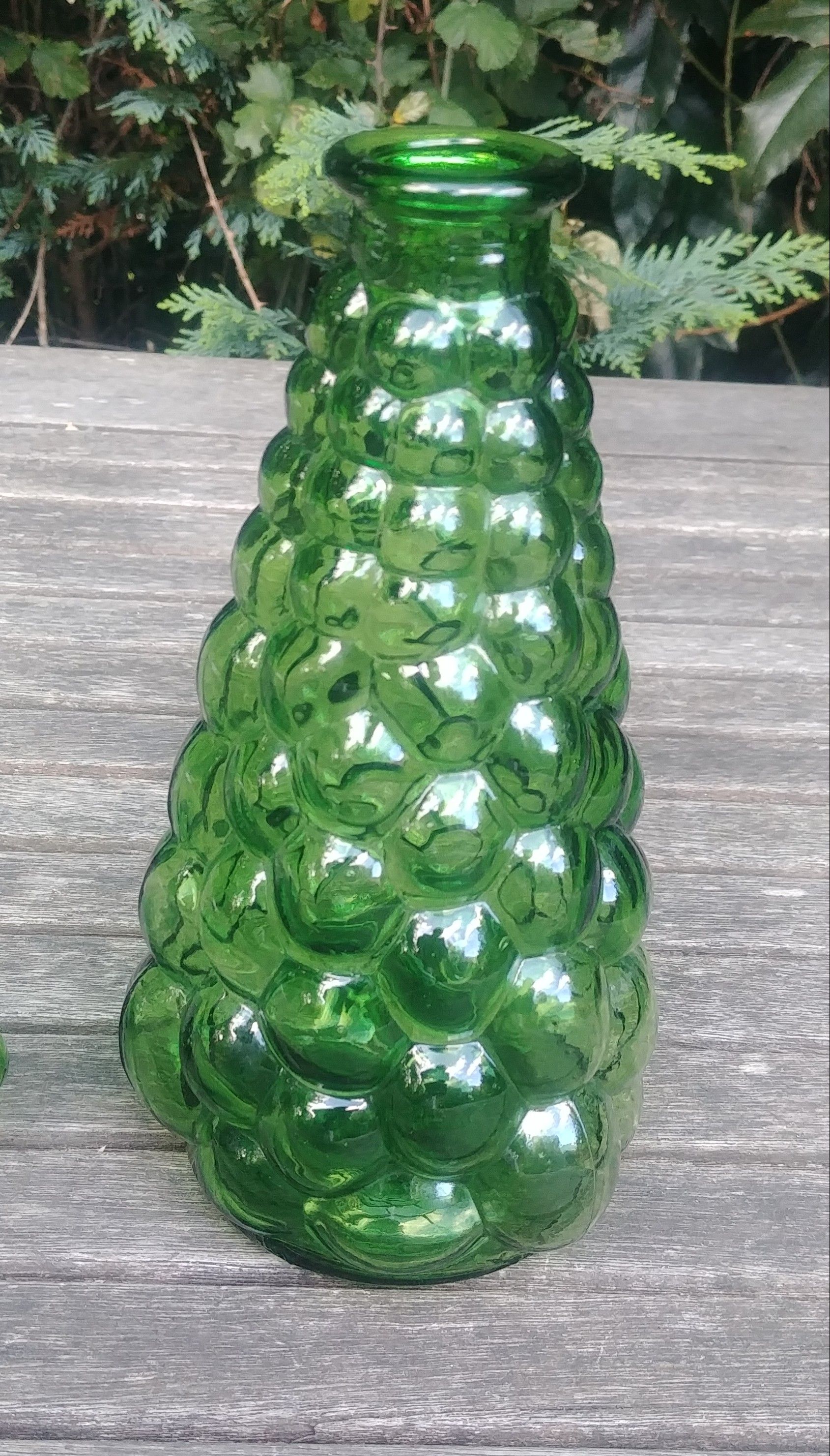 Small bubbled glass decanter from empoli -vintage rare made in italy, glassware 1970s/80s