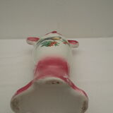 Ancien vase art nouveau en faience fine  "onnaing"blanc et rose décors oiseaux