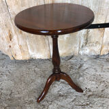 Triple harness wood cherry round tray