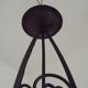 French Art Nouveau Leaf Detail Iron 3 Light Chandelier Amber Glass Shades