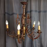Lustre Louis XVI en bronze et laiton