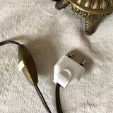 Retro cherub and fish brass lamp