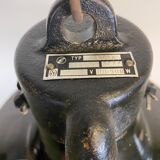 Industrial black enamel pendant lamp with cast iron top, 1970s