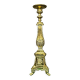 Large solid bronze floor candle holder.