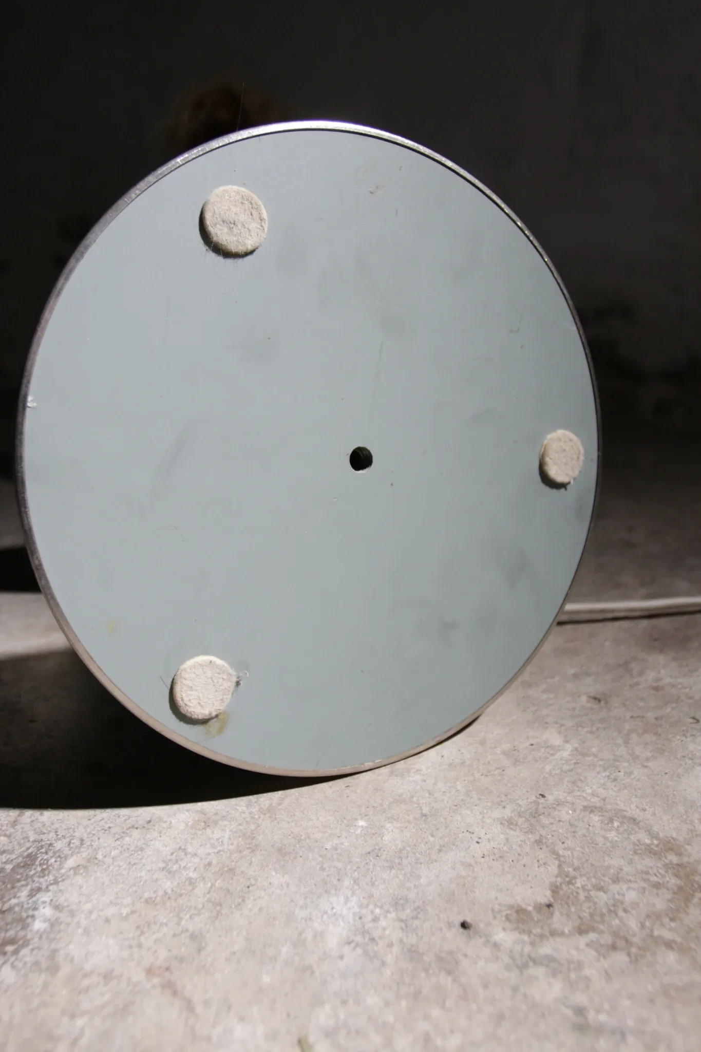 Temde table lamp with opaline glass shade and stainless steel base – 1970s