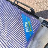 3-seater sofa + 2 vintage armchairs in multicoloured fabric retro design