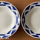 8 assiettes anciennes en faïence de badonviller
