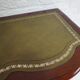 Biedermeier mahogany wall console table or desk with leather inlay top and drawer