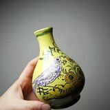 Small ceramic vase signed Henri Siffre Montpellier, bird decoration, 1950s-60s.
