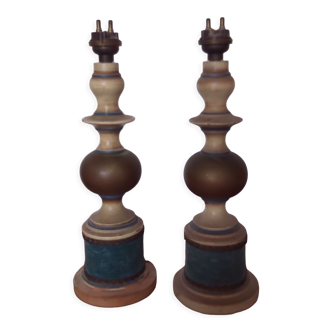 Pair of vintage 70's bedside lamps feet