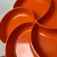 Vintage orange plastic flower dish
